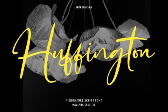 Huffington: A Signature Script Typeface for Modern Editorial Design