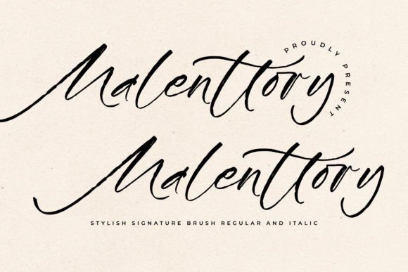 Malenttory: A Refined Script Typeface for Editorial Design